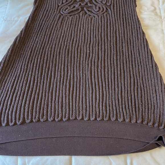 Mod Patterned Dress Carven Knee Small Black Rope Shift Mini Real Real Little LBD - Picture 11 of 16